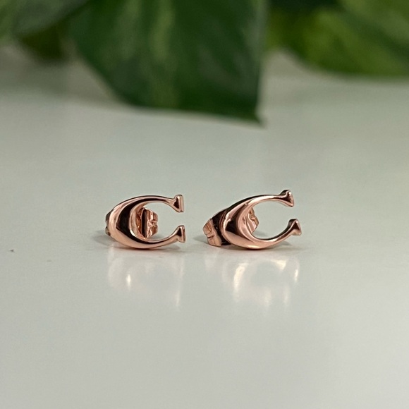 Coach Jewelry - Authentic COACH SIGNATURE C STUD EARRINGS in Rose Gold Colour